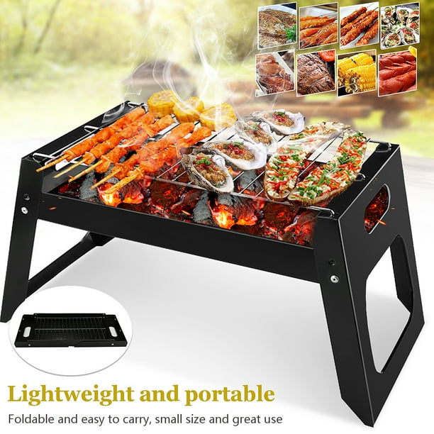 Barbecue Charcoal Grill Folding Portable Lightweight BBQ Tools for Outdoor Cooking Camping Hiking Picnics Tailgating Backpacking 